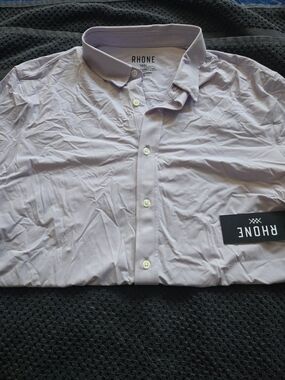RHONE Men's Lavender Button-Down Dress Shirt